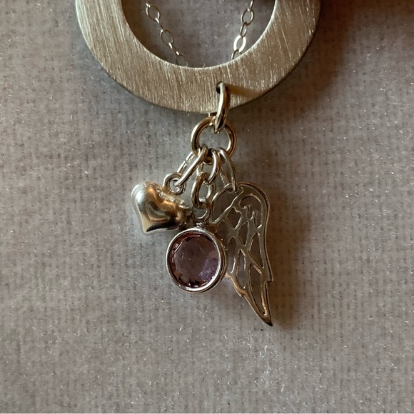 NITB Your Wings Were Ready Personalized Memorial June Birthstone Necklace - Picture 6 of 11